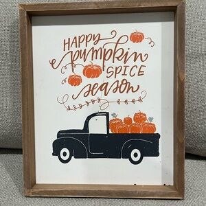 Pumpkin Spice Season Art Print with Black Truck